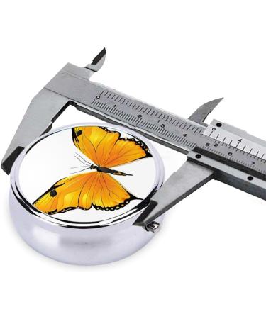 Pretty Butterflies Round Pill Box - 3 Compartment Mini Travel Organizer for Tablets & Vitamins | Decorative Pocket Purse Pill Case - Buy Online on GoSupps.com