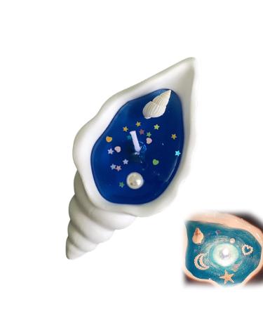 Hand-Made Natural Scented Candles Sparkling Conch Shells Soy Wax Gel Candle with Essential Oil Fragrances Glittering Decorative Candles Therapeutic Candles Gifts for Women Meditation Stress (C)
