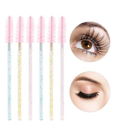 300 PCS Crystal Disposable Mascara Wands Eye Lash Brush Set - Extension Eyelash Applicators Spoolie Makeup Brushes Tool - Gold Blue Pink Handle - 3 Colors Mix - Buy Online on GoSupps.com
