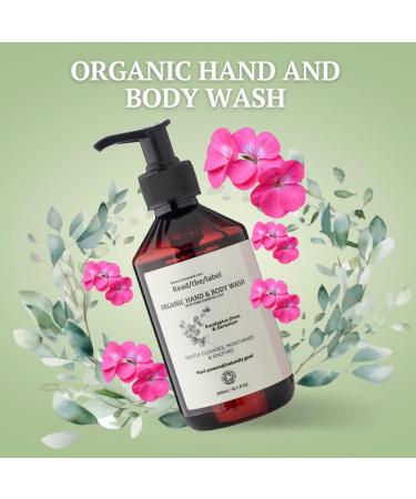 Read The Label - Organic Hand & Body Wash with Pure Essential Oils - Eucalyptus Dives & Geranium with Coconut & Sunflower - Gently Cleanses Moisturises & Soothes 300ML - Buy Online on GoSupps.com