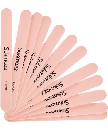 Sukmazz Nail Files Set - 12PCS Professional Double Sided Emery Board Fingernail Buffing Files | Home Manicure 100/180 Grit - Buy Online on GoSupps.com
