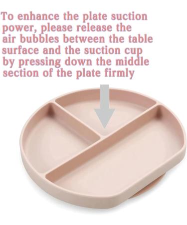 PandaEar Divided Silicone Suction Plate for Toddlers | Non Slip | Dishwasher & Microwave Safe (Pink) - Buy Online on GoSupps.com