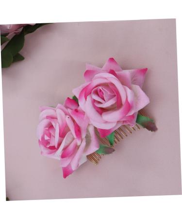 Healeved Floral Hair Accessories Hair Accessories for Kids Bridal Headpiece Rose Flower Comb Rose Hair Accessories Flower Hair Clip Rose Flower Bridal Hair Combs Pink Roses Child Flowers - Buy Online on GoSupps.com