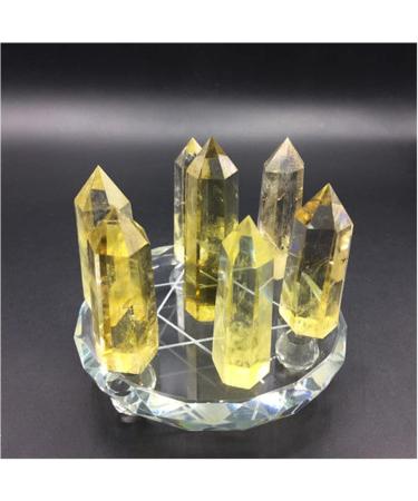 Natural Citrine Smoky Crystal Wand Quartz Seven Star Array Gemstone Point Seven Star Group +Glass Stand Reiki Stone Crystal Reiki - Buy Online on GoSupps.com