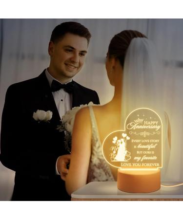 LED Heart-Shaped Night Light - Personalized Wedding Gifts for Newlyweds - Buy Online on GoSupps.com