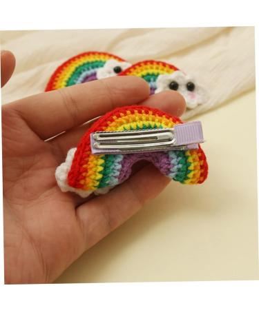 Beaupretty 2 Pairs Rainbow Barrettes girl hair pin colorful hair clips hair bows clips candy color hair clip arts and crafts for kids Girl Hair Accessory alloy Princess craft supplies child - Buy Online on GoSupps.com