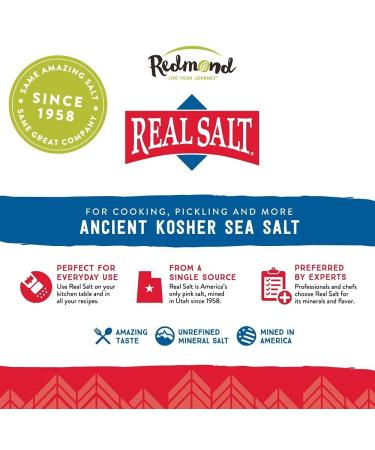 Redmond Real Kosher Salt - 16 oz Pouch (3 Pack) | Pure, Natural Seasoning - Buy Online on GoSupps.com