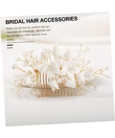 Ipetboom Wedding Hair Comb Bridal Hair Comb Accessories White The Flowers Zinc Alloy Miss Wedding Hair Piece - Buy Online on GoSupps.com