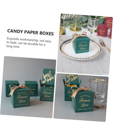 jojofuny 10pcs Box Wedding Candy Carton Bridesmaids Green Treat Bags Wrapping Pouch Baby Earth Tones Set 8.5X8.5X8.5cm Dark Green - Buy Online on GoSupps.com