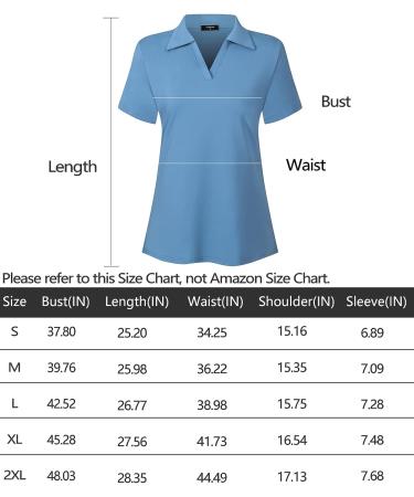 Vidusou Women's Short Sleeve Polo Shirt - X-Large Blue-5 - Buy Online on GoSupps.com