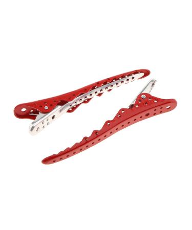 MagiDeal Red Hair Sectioning Clips Set - 6 Professional Hairdresser Hair Clips for Easy Styling & Sectioning - Buy Online on GoSupps.com