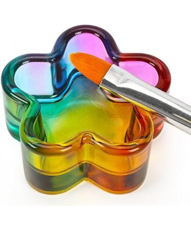 4 Pcs Crystal Flower Shape Nail Art Acrylic Liquid Powder Glass Dappen Dish Clear Glass Cup for Acrylic Nail Art Tools colorful - Buy Online on GoSupps.com