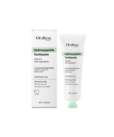 Oralhoe Hydroxyapatite Toothpaste Peppermint Leaf Flavor Whitening Enamel Maintenance 114G/4OZ