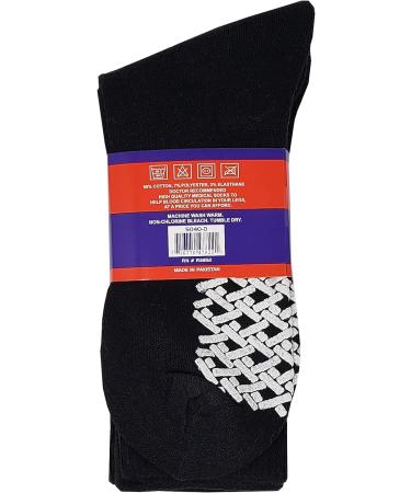 Different Touch Diabetic Socks with Grip | Non-Binding Top | Anti-Skid Cotton | Men or Women (Pack of 6) | Size 9-11 | Black - Buy Online on GoSupps.com