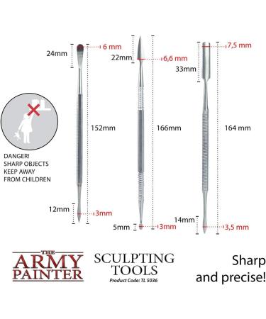 Army Painter Clay Sculpting Tools Set - Stainless Steel Dab Tool for Modeling Miniatures - Green Stuff Putty Tool - Buy Online on GoSupps.com