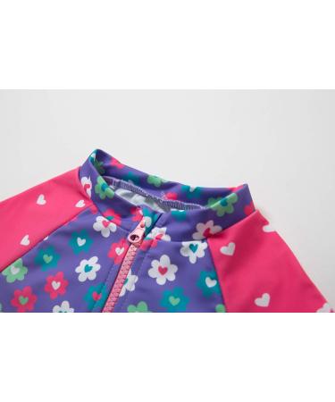 BONVERANO Baby Girls Long-Sleeve Swimsuit | UPF 50+ Sun Protection | Purple | 9-12 Months - Buy Online on GoSupps.com