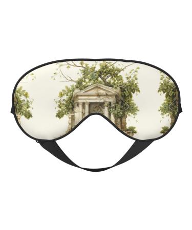 Building with Roman Olive Branch Double-Sided Sleep Eye Mask Comfort Soft Blindfold with Adjustable Strap Block Out Light Black