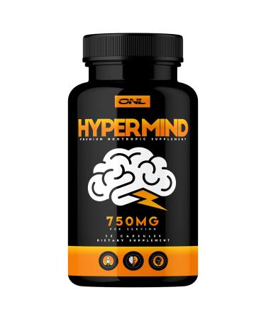 Hyper Mind Premium Nootropic Brain Booster Supplement - Enhance Focus, Boost Concentration, and Improve Memory Mental Enhancement Pills for Neuro Energy & IQ - 1 Month Supply