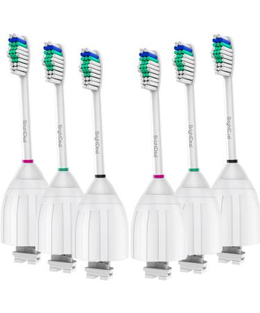 BrightDeal Replacement Toothbrush Heads Compatible with Philips Sonicare Toothbrush Electric Handle for Sonicare E Series Essence Xtreme Elite Advance and CleanCare Toothbrush 6 Pack