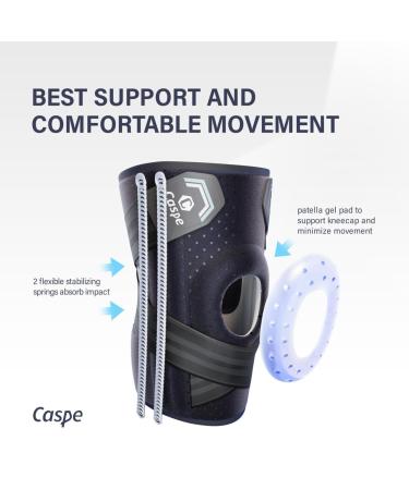 Caspe Adjustable Knee Brace - Pain Relief & Support with Gel Pad & Stabilizers for Arthritis Meniscus Tear ACL Sports - Buy Online on GoSupps.com