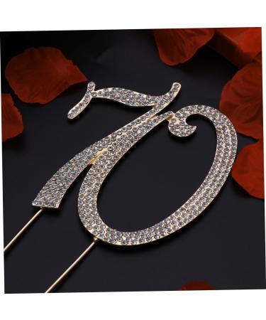 OKUMEYR 70 Rhinestone Number Birthday Party Decor Crystal Decor Anniversary Rhinstone 10th Crystals Decor Happy Birthday Topper Wedding Decoration Wedding Supplies Cake - Buy Online on GoSupps.com