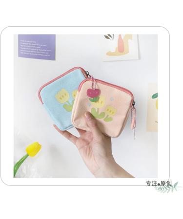 GOLD XIONG PADISHAH Sanitary Napkin Storage Bag - Blue Flower Square Coin Purse for Women - Buy Online on GoSupps.com