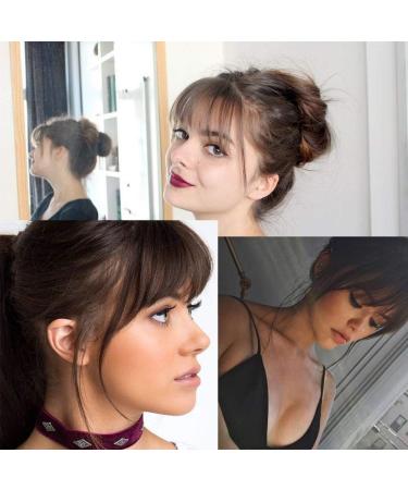 Clip in Bangs Hair Extensions Front Bangs Extensions Hair Clip on Bangs Thin Hair Bangs Clip in Hairpieces for Women (Dark Brown) - Buy Online on GoSupps.com