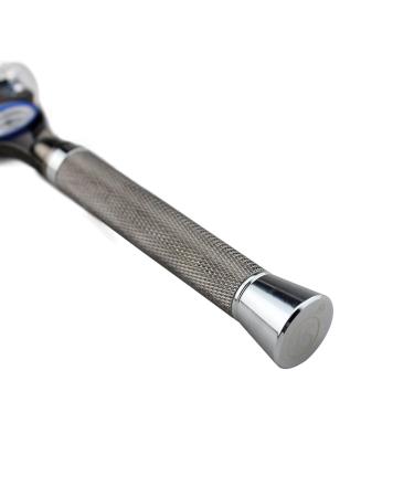 Chrome Metal Anti-Slip Handle Manual Razor - 5 Blades with Microfin Technology | Silver | International Shipping Available - Buy Online on GoSupps.com