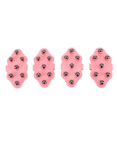 Body massage scooter balls manual glove massager 7 balls 4 pieces pink portable to relieve joint foot shoulder and leg pain