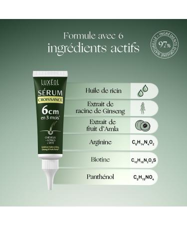LUXEOL - Hair Growth Serum - 6cm Growth in 3 Months* - Longer Hair Faster - Clinically Proven - Natural Origin Formula - Castor Oil Amla & Ginseng(3) - 50 ml - Buy Online on GoSupps.com