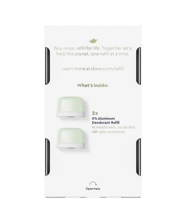 Dove Women's Refillable Deodorant Kit, Cucumber & Green Tea, 0% Aluminum - 2 Refills (1.13oz each) - Buy Online on GoSupps.com