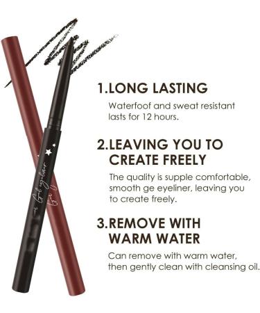 PCC PTYXIS Waterproof Eyeliner Pen: Superfine Tip Eyeliner Pen Quick Dry Durable Top Pigment 12 Hours Long Effect Eye Makeup Anti-Smudging Formula Optional Brown Black (#1 0.3g) - Buy Online on GoSupps.com