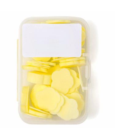 NA Disposable soap Tablet Portable soap Paper bacteriostasis Portable Mini Petal Hand Washing Tablet Yellow 1 Box Lemon