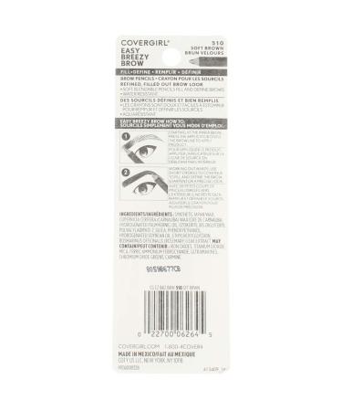 CoverGirl Brow and Eye Makers Pencil - Soft Brown (510) - 2 Pack - Buy Online on GoSupps.com