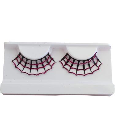 Eulenspiegel Artificial Eyelashes - Pink/Black Spiderweb with 1ml Glue | Perfect for Carnival & Theme Parties - Buy Online on GoSupps.com
