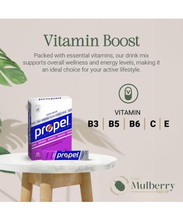 Powder Drink Mix Packets Grape Flavor 2 Pack Bundle Includes Propel With Vitamin Electrolyte And Zero Sugar With 16.9 OZ Collapsible Water Bottle For Sports Hydration By The Mulberry Shop - Buy Online on GoSupps.com