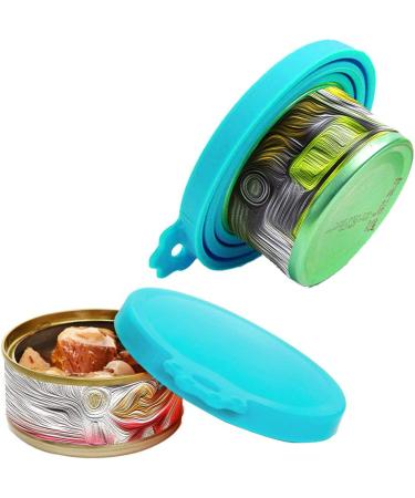SLSON 2 Pack Pet Food Can Cover - Universal Silicone Cat Dog Can Lids (Orange+Blue) - Fits 3 Standard Size Cans - Buy Online on GoSupps.com