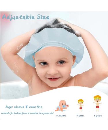 Adjustable Baby Shower Hood - Shell-Shaped Hair Wash Protector Visor for Children | Shampoo Shield for Eyes Ears & Face | Blue - Buy Online on GoSupps.com