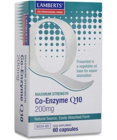 Lamberts Coenzyme Q10 200mg 60 Capsules - High Strength Antioxidant Supplement - Buy Online on GoSupps.com