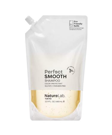NatureLab Perfect Smooth Shampoo Refill - Moisturizing Shampoo - Regains Control of Dry + Frizzy Hair with Argan, Baobab,Yuzu Ceramide, Marula Stem Cells - Vegan + Sulfate-Free (22.9 fl oz/680 ml)