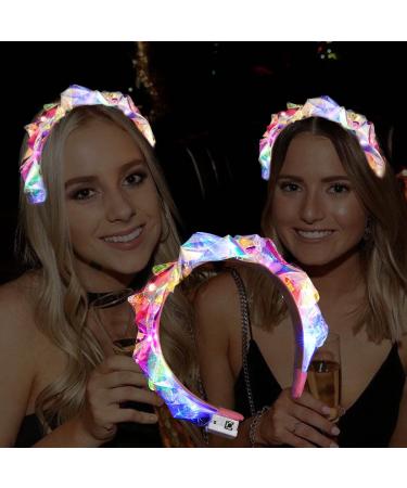 BARTOSI Light Up Headband Flash Laser Hair Hoop Sparkly Hairhoop Headband Glitter Nightclup Party Hair Band Glow in The Dark Headdress Headpiecie Hair Accessories for Women and Girls (1 PCS) - Buy Online on GoSupps.com