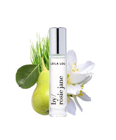 By Rosie Jane Fragrance Oil (Leila Lou) - Clean Fragrance for Women - Essential Oil Vial with Notes of Jasmine Pear Fresh Cut Grass - Paraben-Free Vegan Cruelty-Free Phthalate-Free (7.5ml) Leila Lou (Pear)
