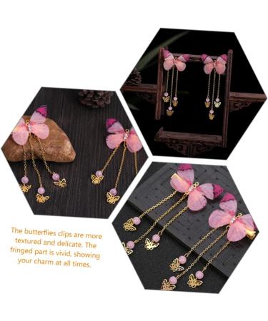 Beavorty 4 Pairs hanfu butterfly headdress metallic hair clips han chinese costume accessories kids hair claw clips for girls hair styling accessories child alloy decorate tassel - Buy Online on GoSupps.com