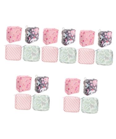 Healifty 20 Pcs Napkin Storage Bag Zip Around Wallet Coin Purses for Women Travel Hygiene Bag Girls Period Starter Kit Period Bags for Teen Reusable Menstrual Pads Period Pouches