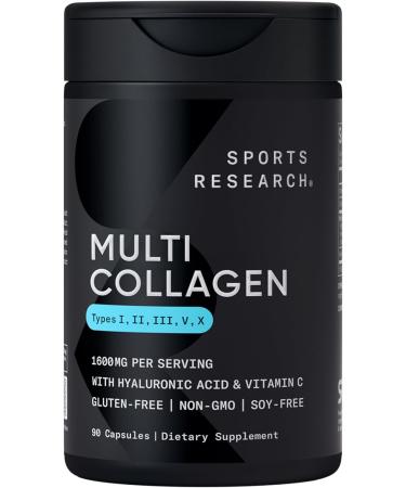 Sports Research Bundle - Creatine Monohydrate Capsules + Triple Strength Omega 3 Fish Oil + Multi Collagen Pills - Buy Online on GoSupps.com