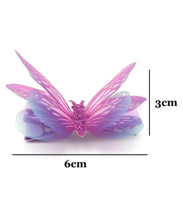 Liasun 6Pcs 3D Colorful Organza Butterfly Hair Clips - Chiffon Fairy Wings Barrettes - Buy Online on GoSupps.com