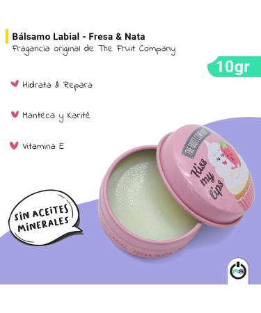 The Fruit Company Strawberry NATA Lip Balm 3 Pack | Moisturizes & Repairs with Shea Butter & Vitamin E | Mineral Oil Free Kiss My Lips - Buy Online on GoSupps.com