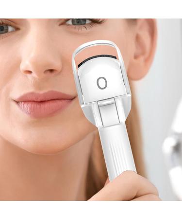 Gdiojnfg Heated Eyelash Curler | Portable Electric Lash Curling Tool | Eye Makeup Tool with Rapid Heat-up and Temperature Control Quick Natural Eye Lashes Curling Tool for Women White - Buy Online on GoSupps.com