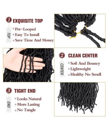 Ubeleco Soft Locs Crochet Hair 24 6 Packs Faux Curly Wavy Pre-looped Synthetic Extension (1B#) - Women's Haircare - Buy Online on GoSupps.com