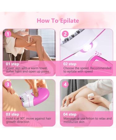 Uraqt Epilator for Women - Gentle Hair Removal with Massage Rolls Long-Lasting Razor & Accessories (Pink) | Perfect Gift! - Buy Online on GoSupps.com